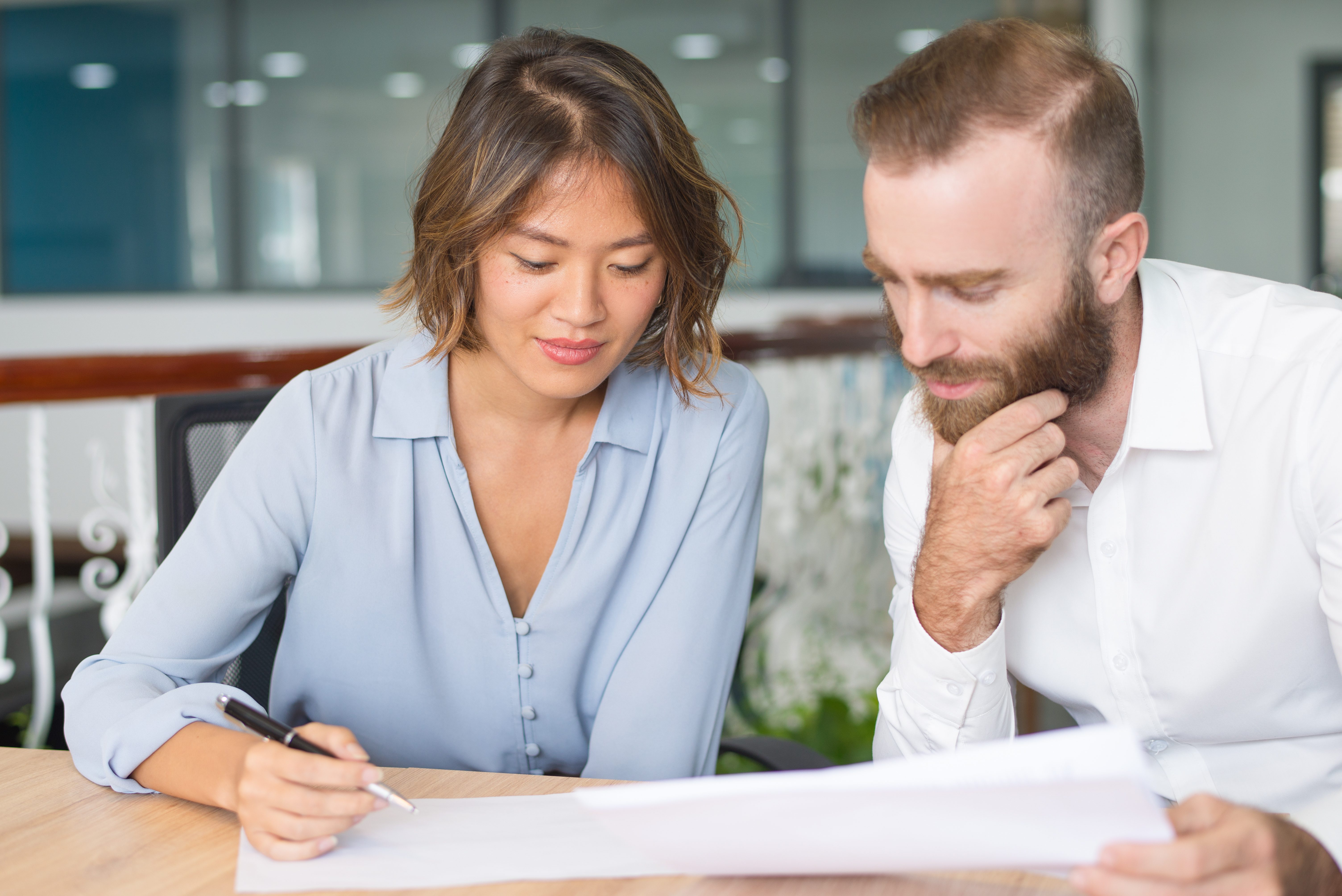 couple looking over condo insurance together